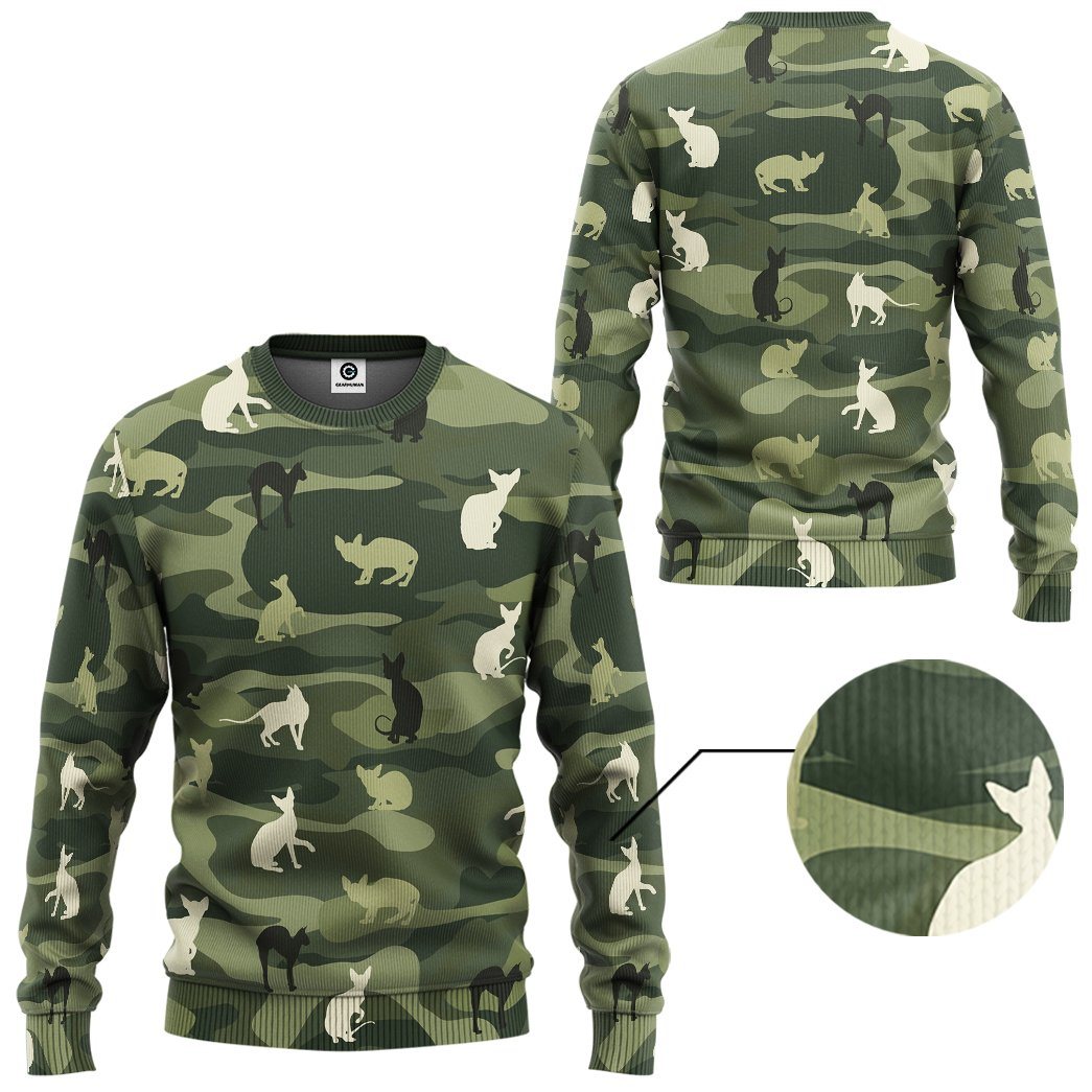 Camouflage Cat Army T-Shirt