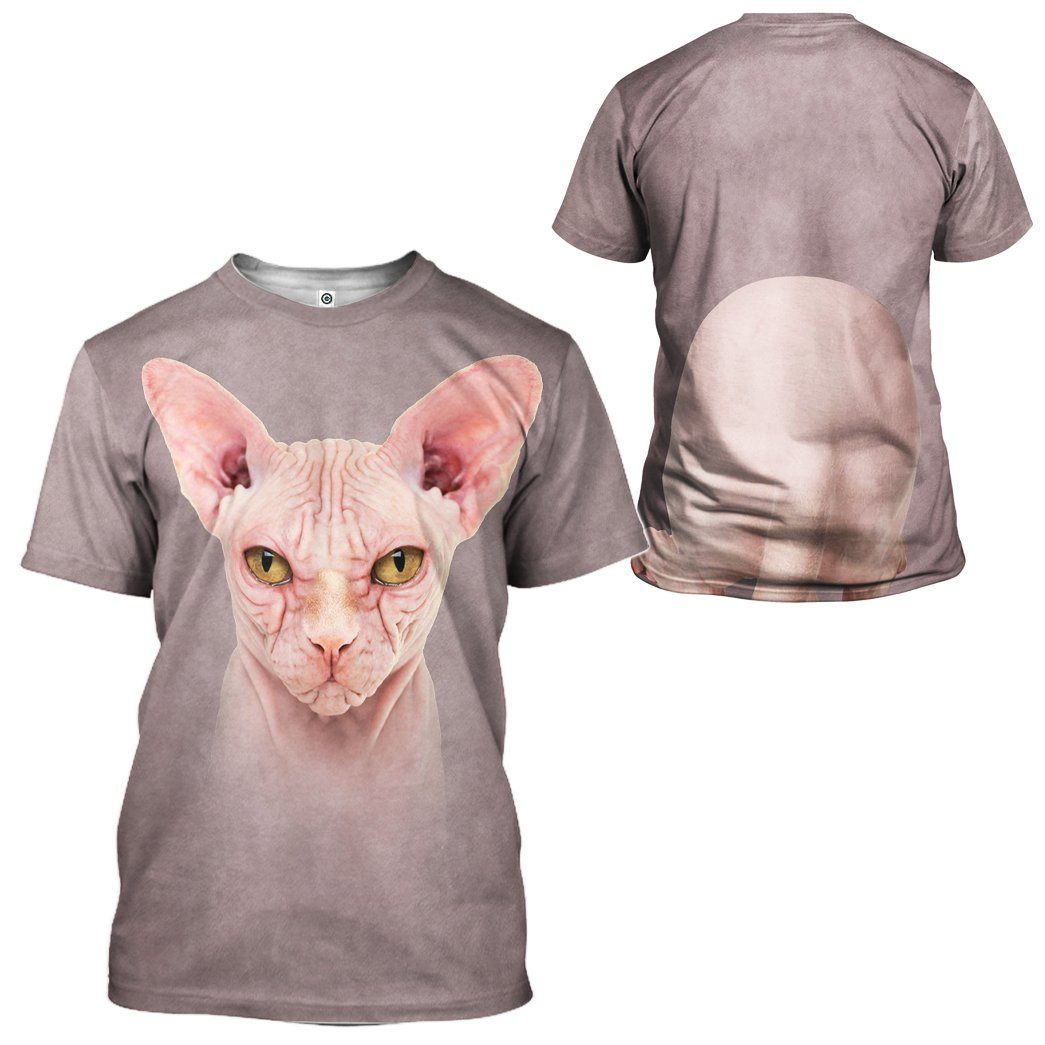 Gearhuman 3D Sphynx Cat Tshirt Hoodie Apparel ZL17121 3D Apparel 