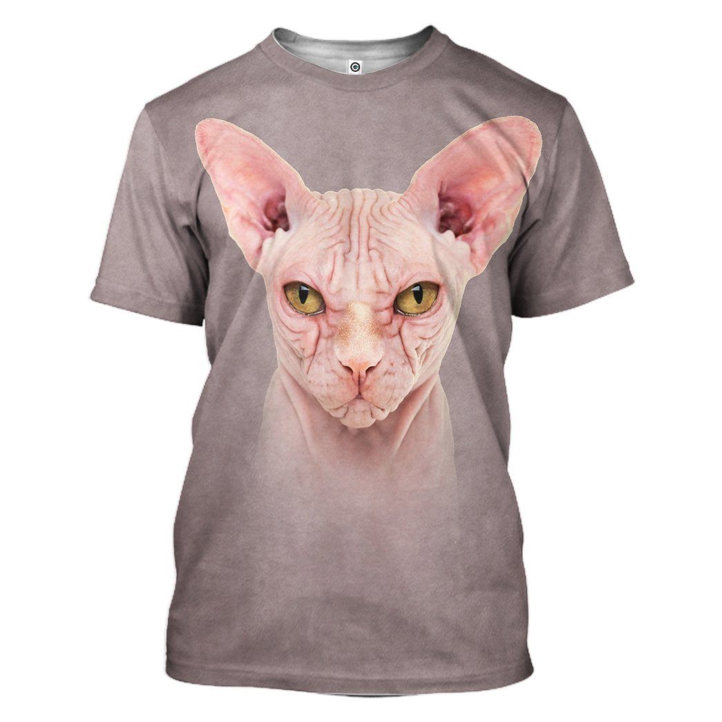Gearhuman 3D Sphynx Cat Tshirt Hoodie Apparel ZL17121 3D Apparel T-Shirt S 