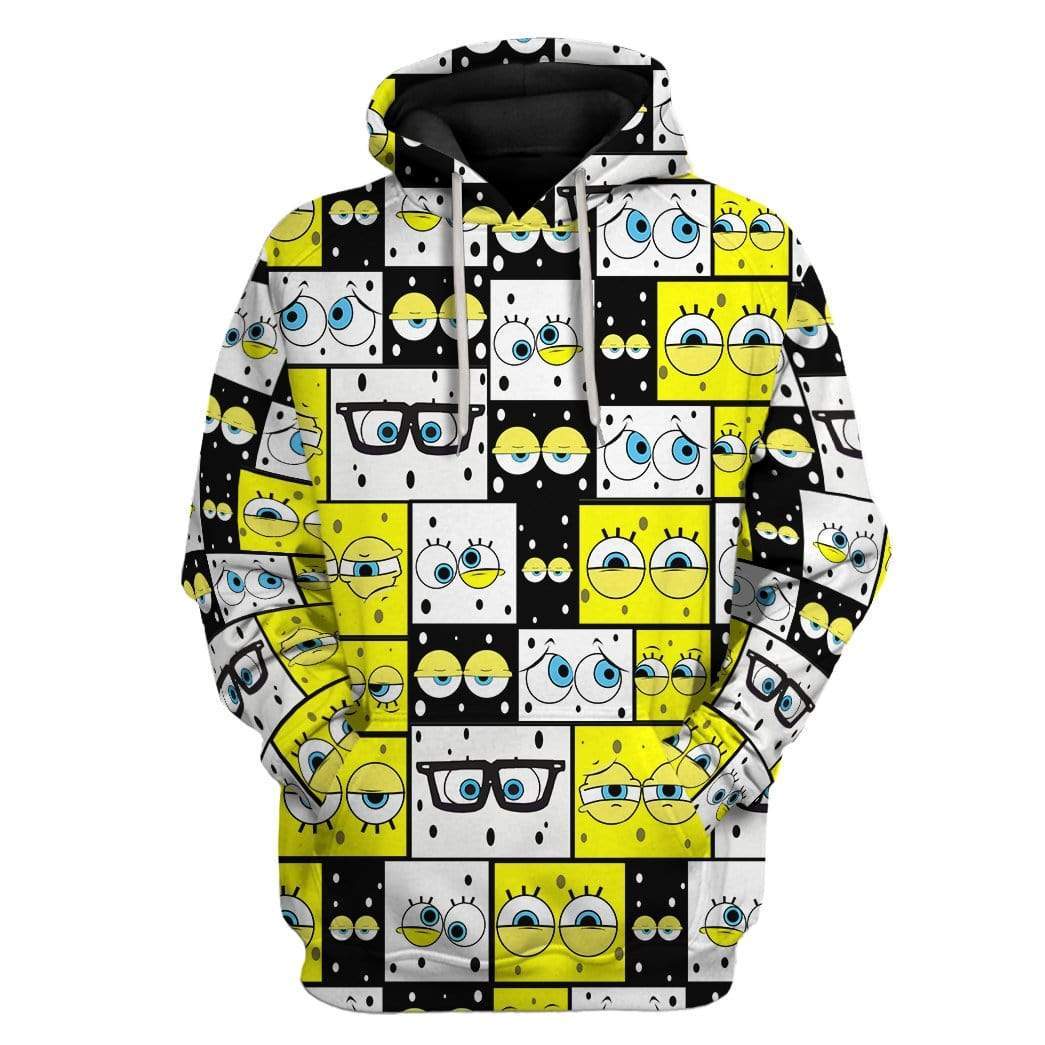 Gearhuman 3D SpongeBob Custom Fleece Hoodie Apparel GV22041 3D Custom Fleece Hoodies Hoodie S 