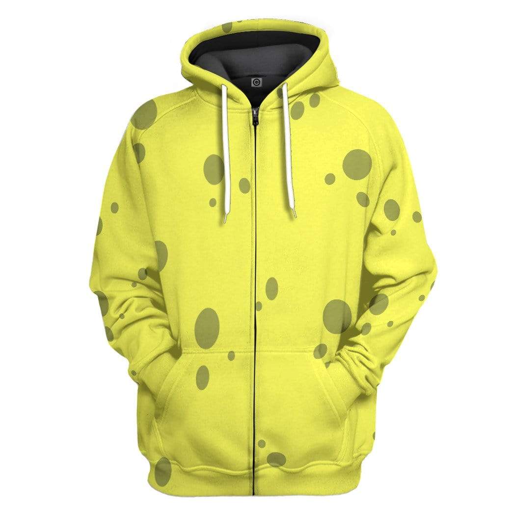 Gearhuman 3D SpongeBob Set Custom Hoodie Apparel GV310717 3D Custom Fleece Hoodies Zip Hoodie S 