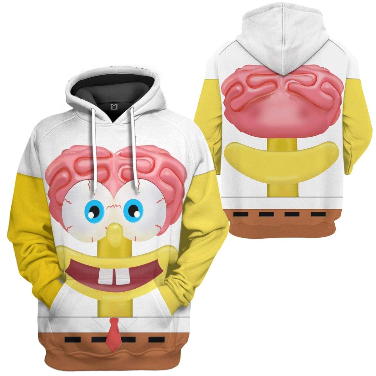Gearhuman 3D Spongebob Squarepants Glitter Custom Design Hoodie Apparel GM19056 3D Custom Fleece Hoodies 