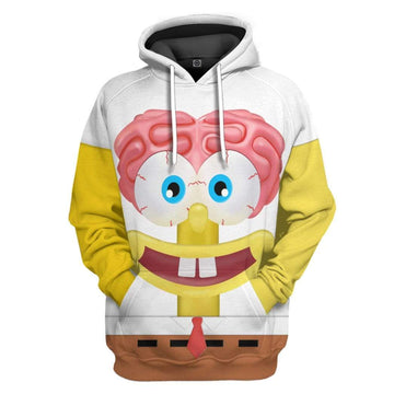 Gearhumans 3D Spongebob Squarepants Glitter Custom Design Hoodie Apparel