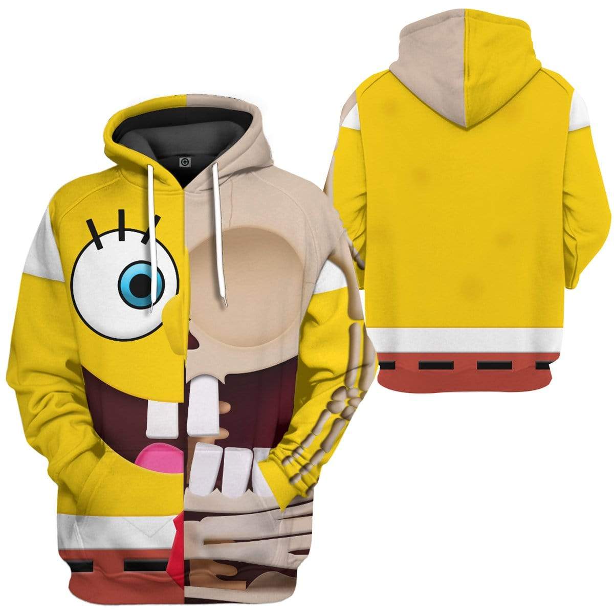 Gearhuman 3D Spongebob Squarepants Hoodie Apparel GM19052 3D Custom Fleece Hoodies 