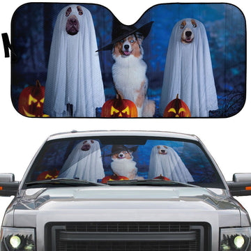 Gearhumans 3D Spooky Dog Custom Car Auto Sunshade