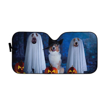 Gearhumans 3D Spooky Dog Custom Car Auto Sunshade