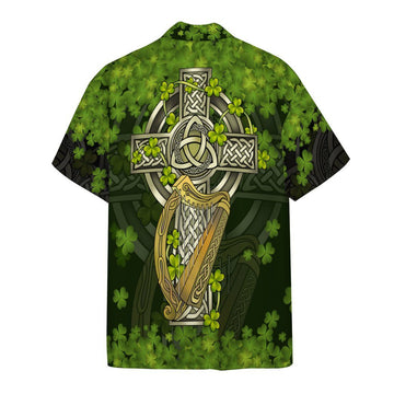 Gearhumans 3D St Patrick Celtic Cross Custom Short Sleeve Shirt