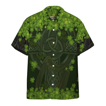 Gearhumans 3D St Patrick Celtic Cross Custom Short Sleeve Shirt
