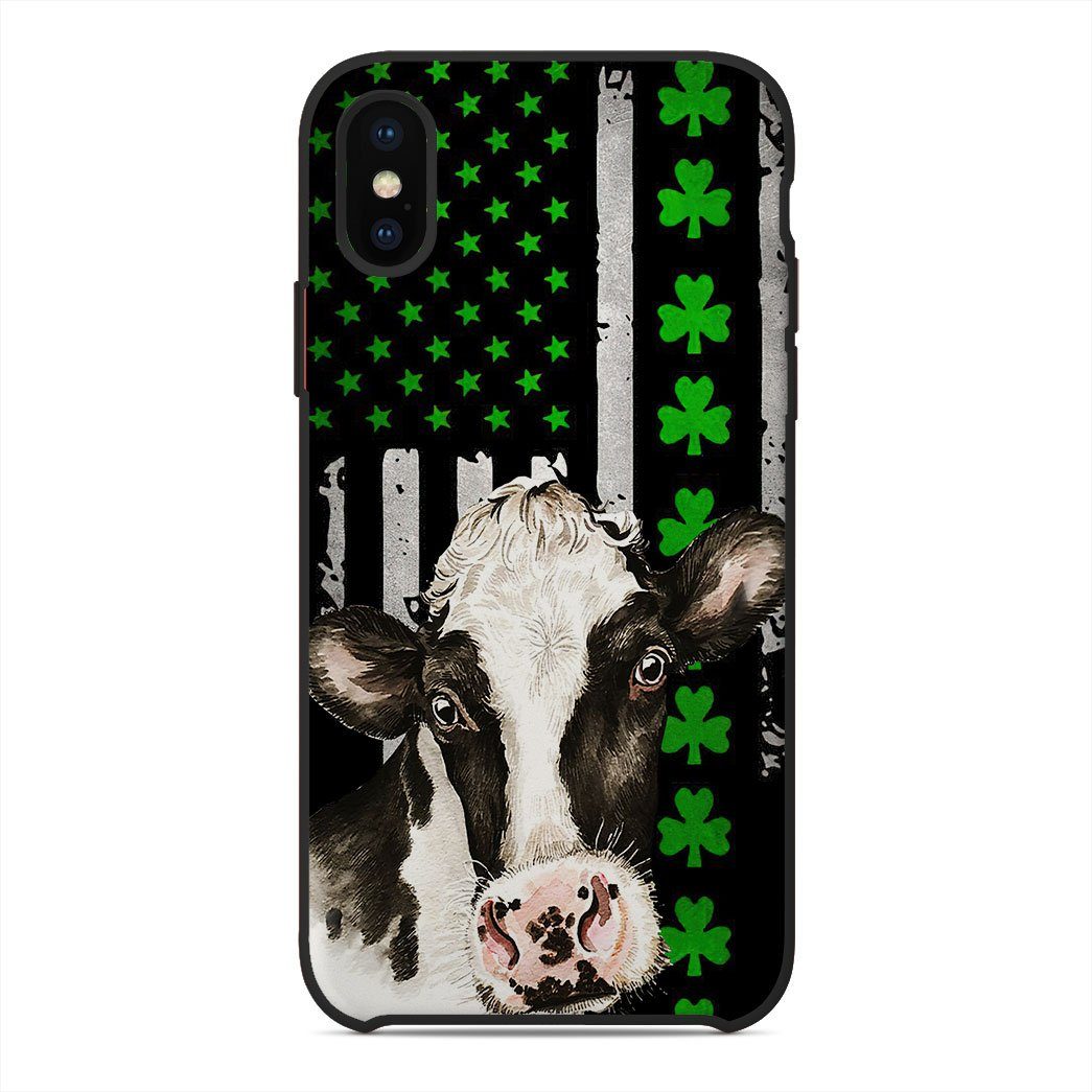 Gearhuman 3D St Patrick Day Shamrock Cow Custom Phonecase GB19028 Glass Phone Case Iphone X