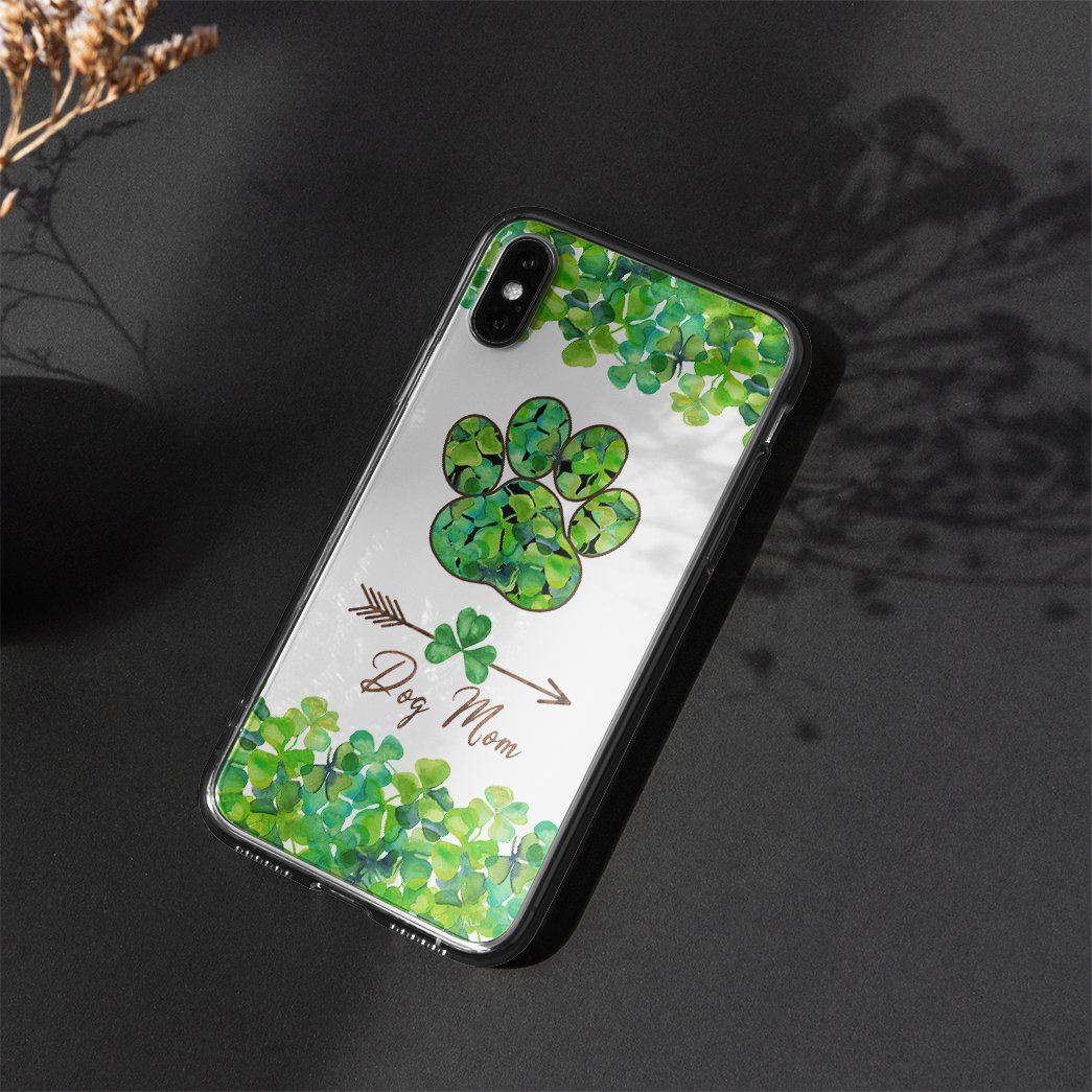 Gearhuman 3D St Patrick Day Shamrock Dog Mom Custom Phonecase GB24028 Glass Phone Case