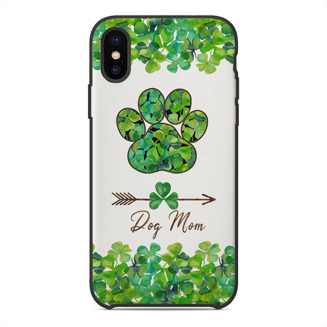 Gearhuman 3D St Patrick Day Shamrock Dog Mom Custom Phonecase GB24028 Glass Phone Case Iphone X