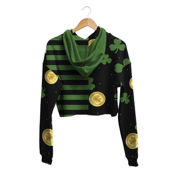 Gearhumans 3D St Patrick Lucky Paddystripes Crop Hoodie