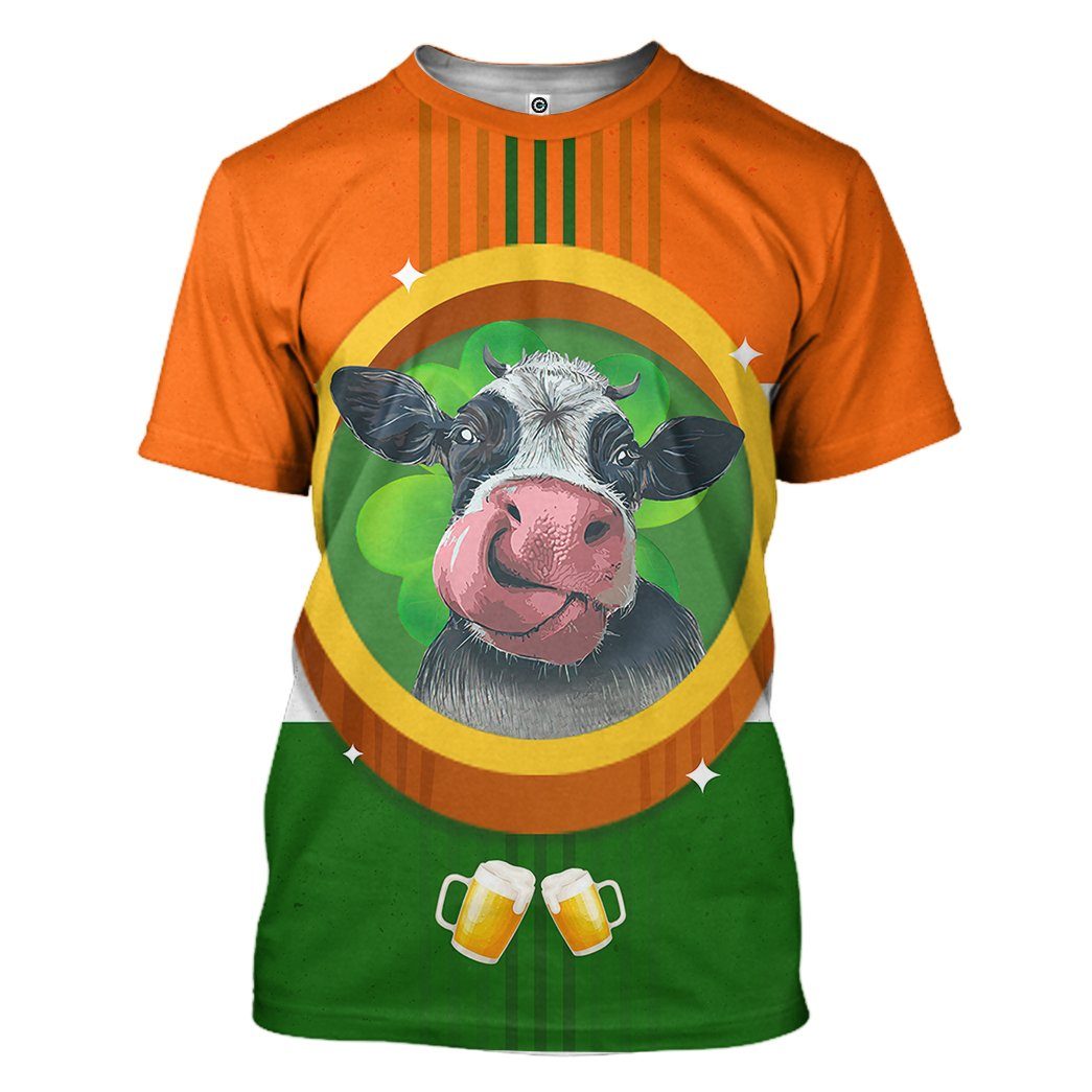 Gearhuman 3D St Patricks Day Cow Tshirt Hoodie Apparel GB26027 3D Apparel T-Shirt S