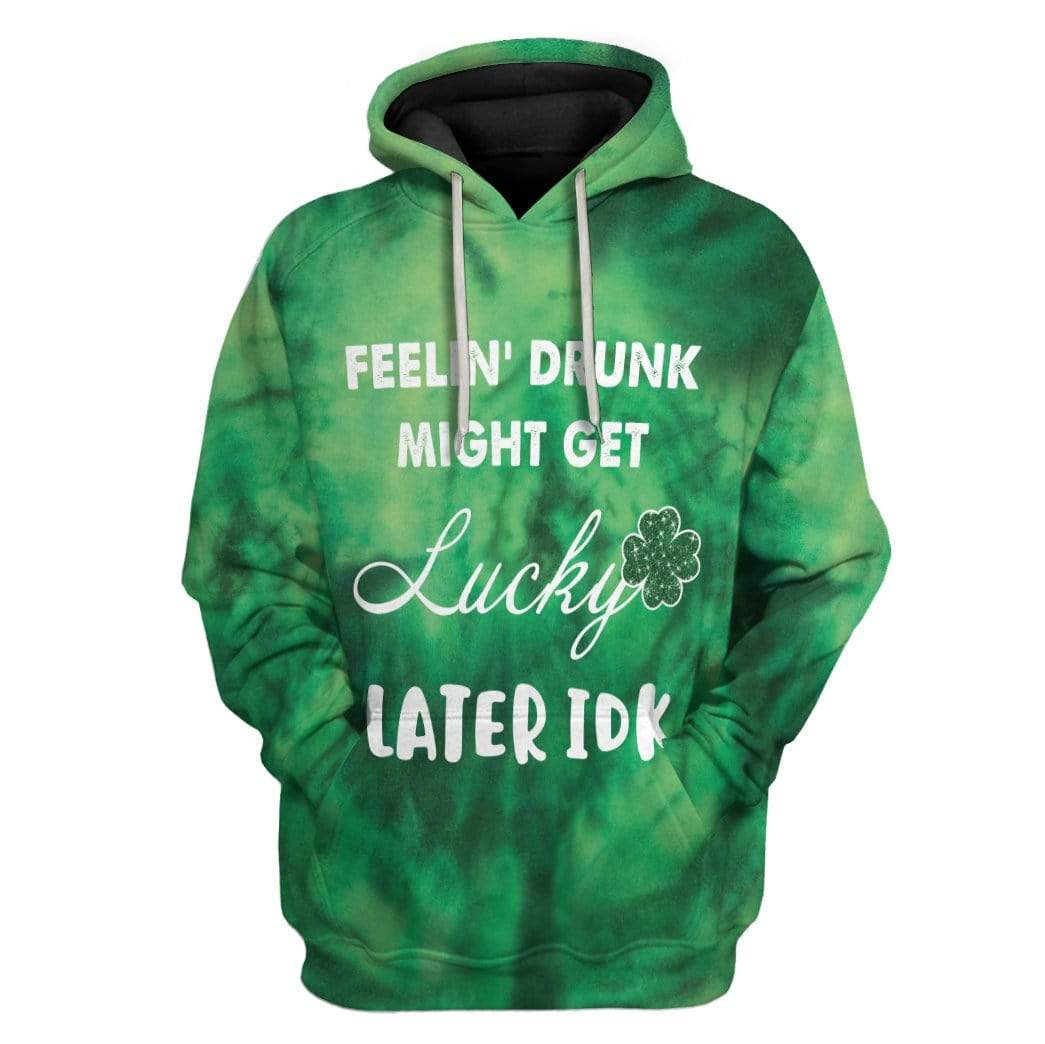 Gearhuman 3D St Patrick's Day Feeling Drunk Get Lucky Custom Hoodies Apparel GA20026 3D Custom Fleece Hoodies Hoodie S 