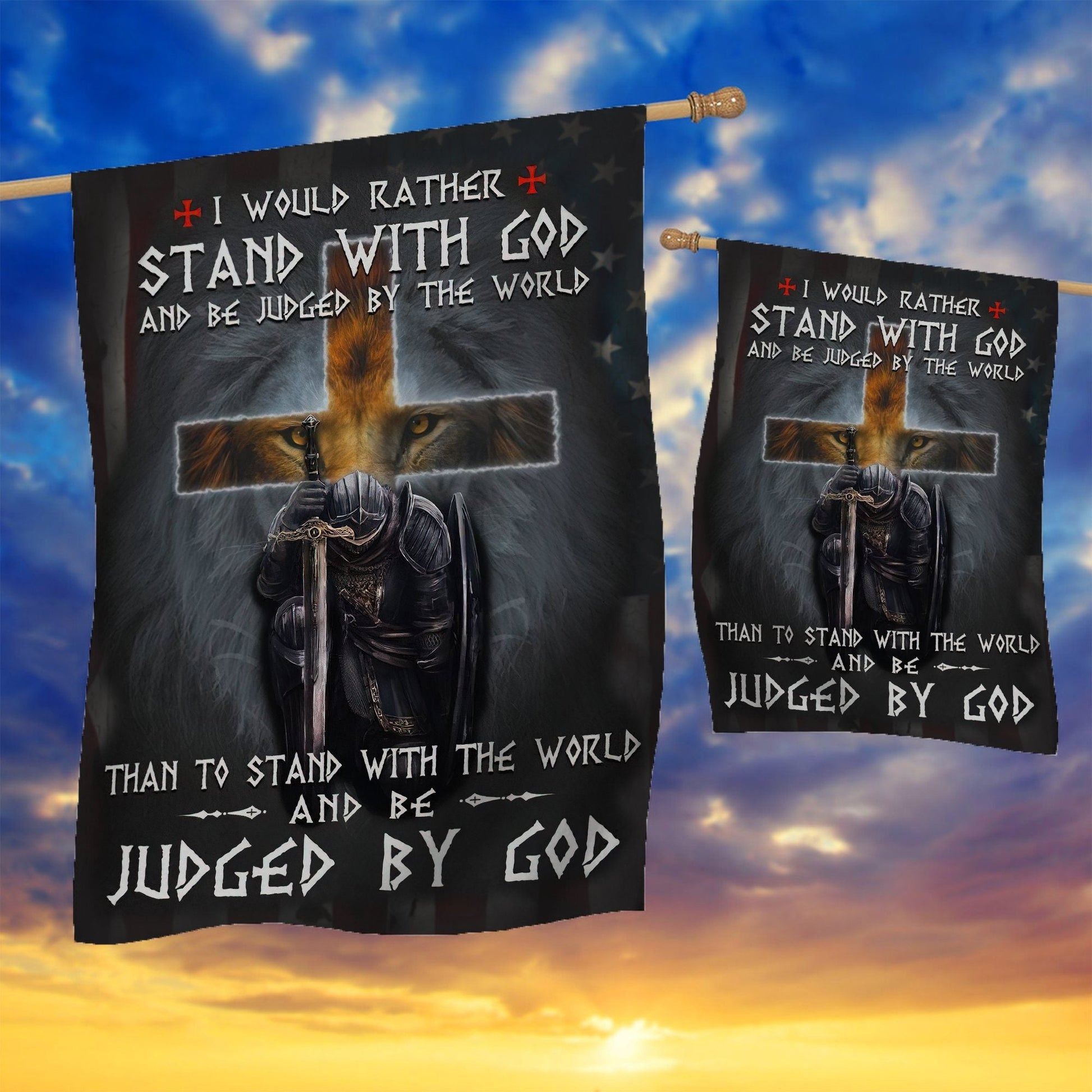 Gearhuman 3D Stand With God Judged By God Custom Flag GW2806215 House Flag 