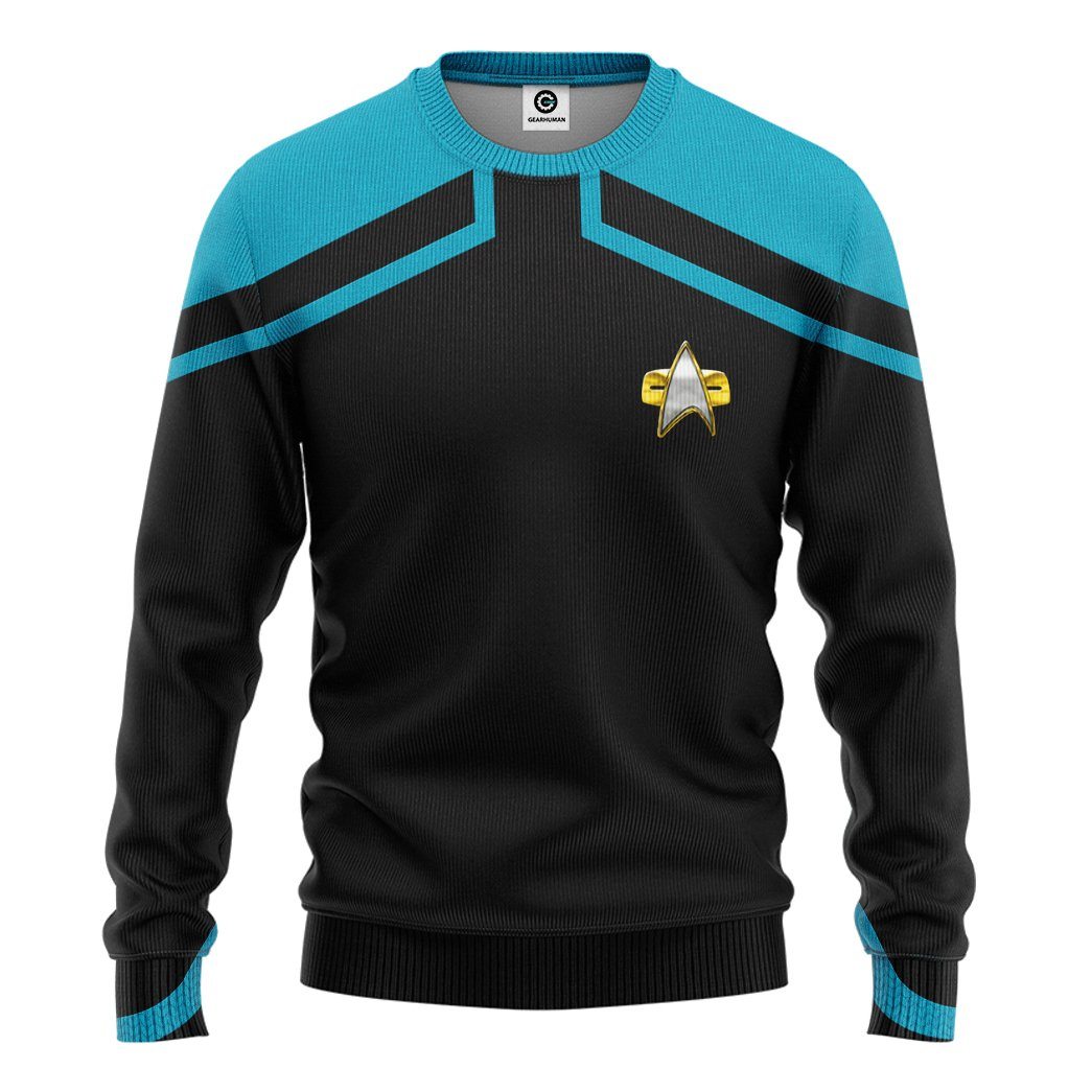 Gearhuman 3D Star Trek Picard 2020 Present Blue Tshirt Hoodie Apparel GV110125 3D Apparel Long Sleeve S 
