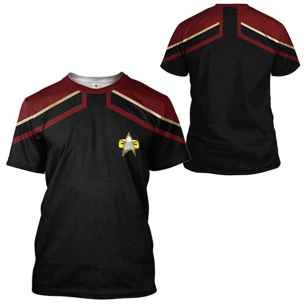 Gearhuman 3D Star Trek Picard 2020 Present Red Tshirt Hoodie Apparel GV110123 3D Apparel 