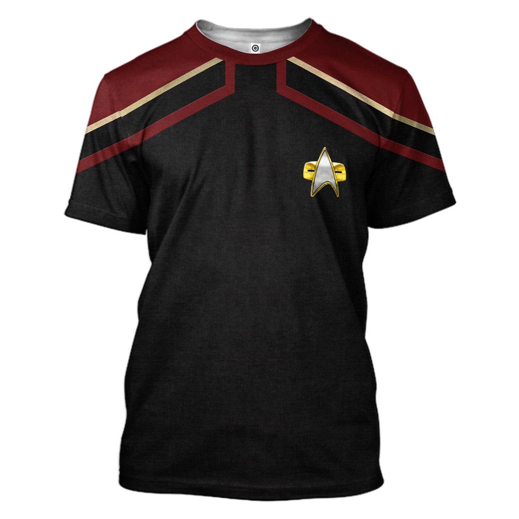 Gearhuman 3D Star Trek Picard 2020 Present Red Tshirt Hoodie Apparel GV110123 3D Apparel T-Shirt S 