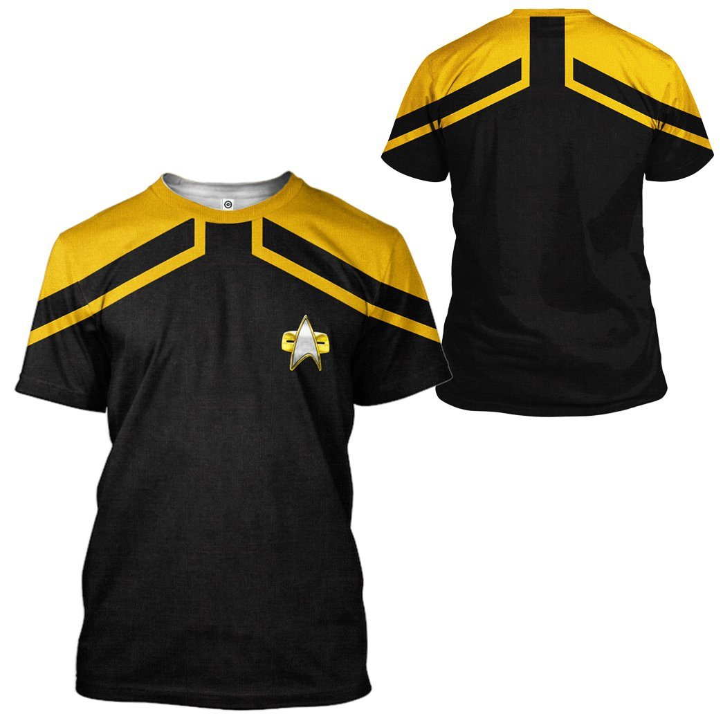 Gearhuman 3D Star Trek Picard 2020 Present Yellow Tshirt Hoodie Apparel GV110124 3D Apparel 
