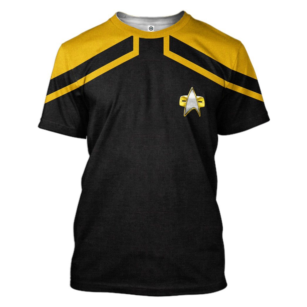 Gearhuman 3D Star Trek Picard 2020 Present Yellow Tshirt Hoodie Apparel GV110124 3D Apparel T-Shirt S 