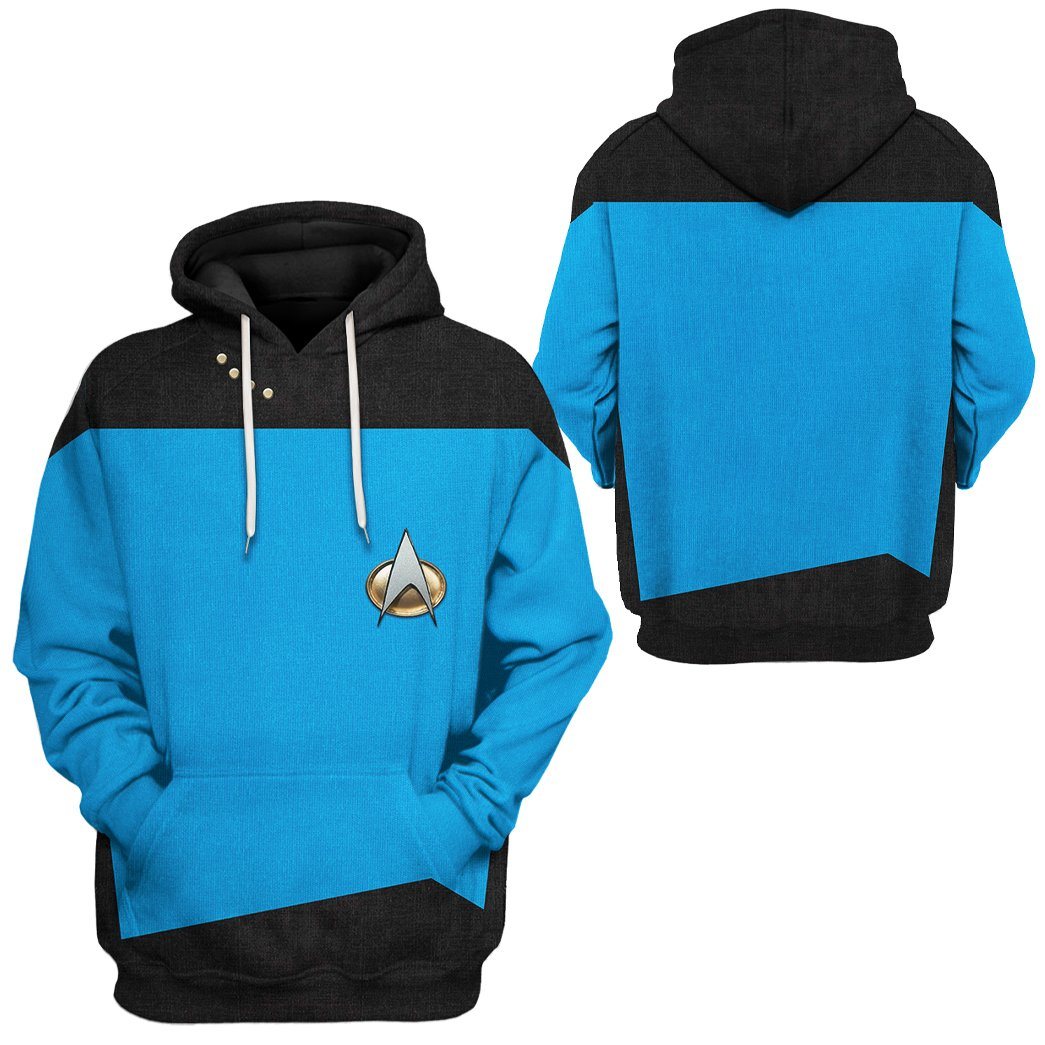 Gearhuman 3D Star Trek The Next Generation 1987 1994 Blue Custom Tshirt Hoodie Apparel GV11014 3D Apparel 