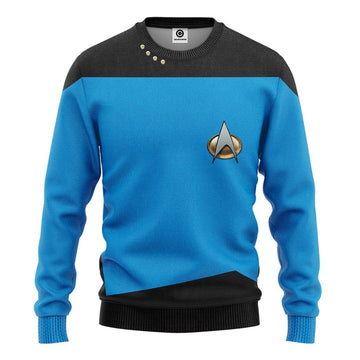 Gearhumans 3D Star Trek The Next Generation 1987 1994 Blue Custom Tshirt Hoodie Apparel