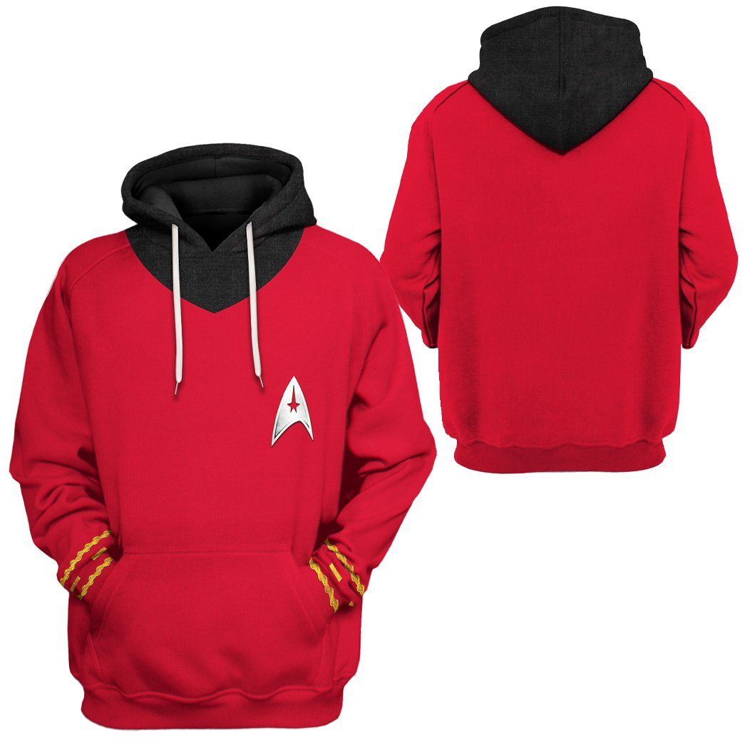 Gearhuman 3D Star Trek The Original Series 1966 1969 Red Custom Tshirt Hoodie Apparel GV080111 3D Apparel 