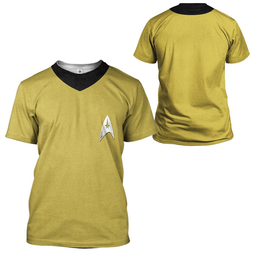 Gearhuman 3D Star Trek The Original Series 1966 1969 Yellow Custom Tshirt Hoodie Apparel GV080113 3D Apparel 