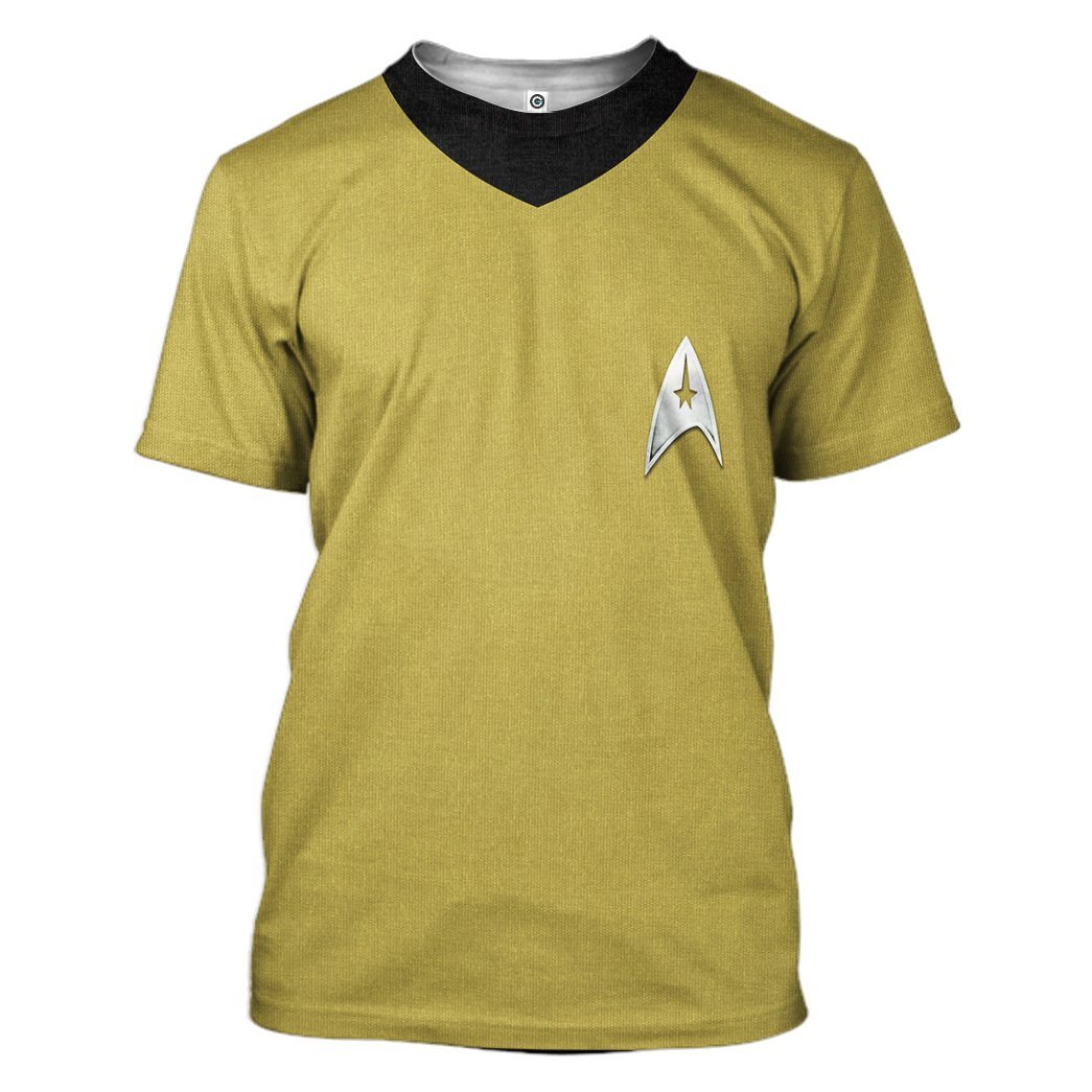 Gearhuman 3D Star Trek The Original Series 1966 1969 Yellow Custom Tshirt Hoodie Apparel GV080113 3D Apparel T-Shirt S 