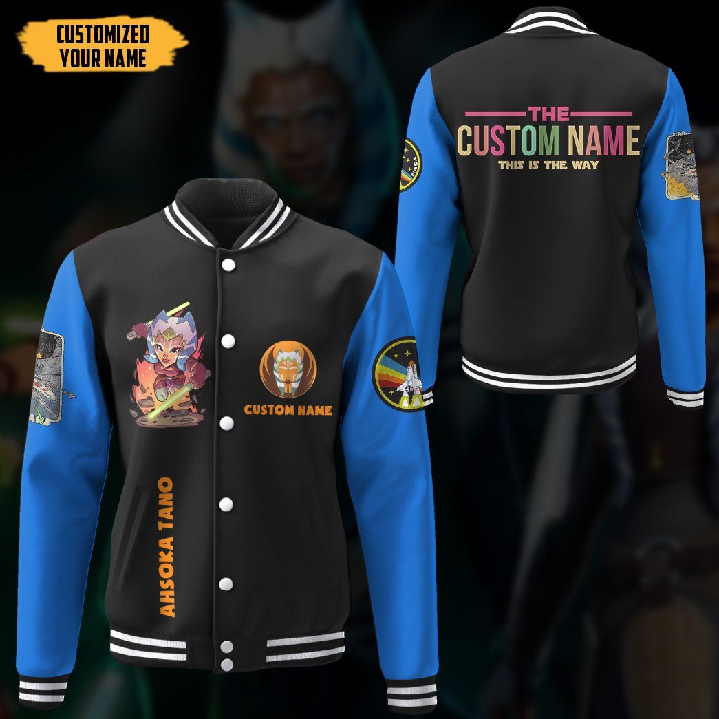 Gearhuman 3D Star Wars Ahsoka Tano Custom Name Baseball Jacket GK210150 Baseball Jacket 
