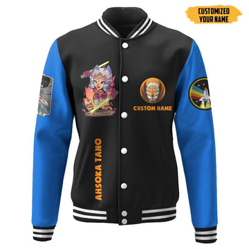 Gearhuman 3D Star Wars Ahsoka Tano Custom Name Baseball Jacket GK210150 Baseball Jacket Baseball Jacket XS 