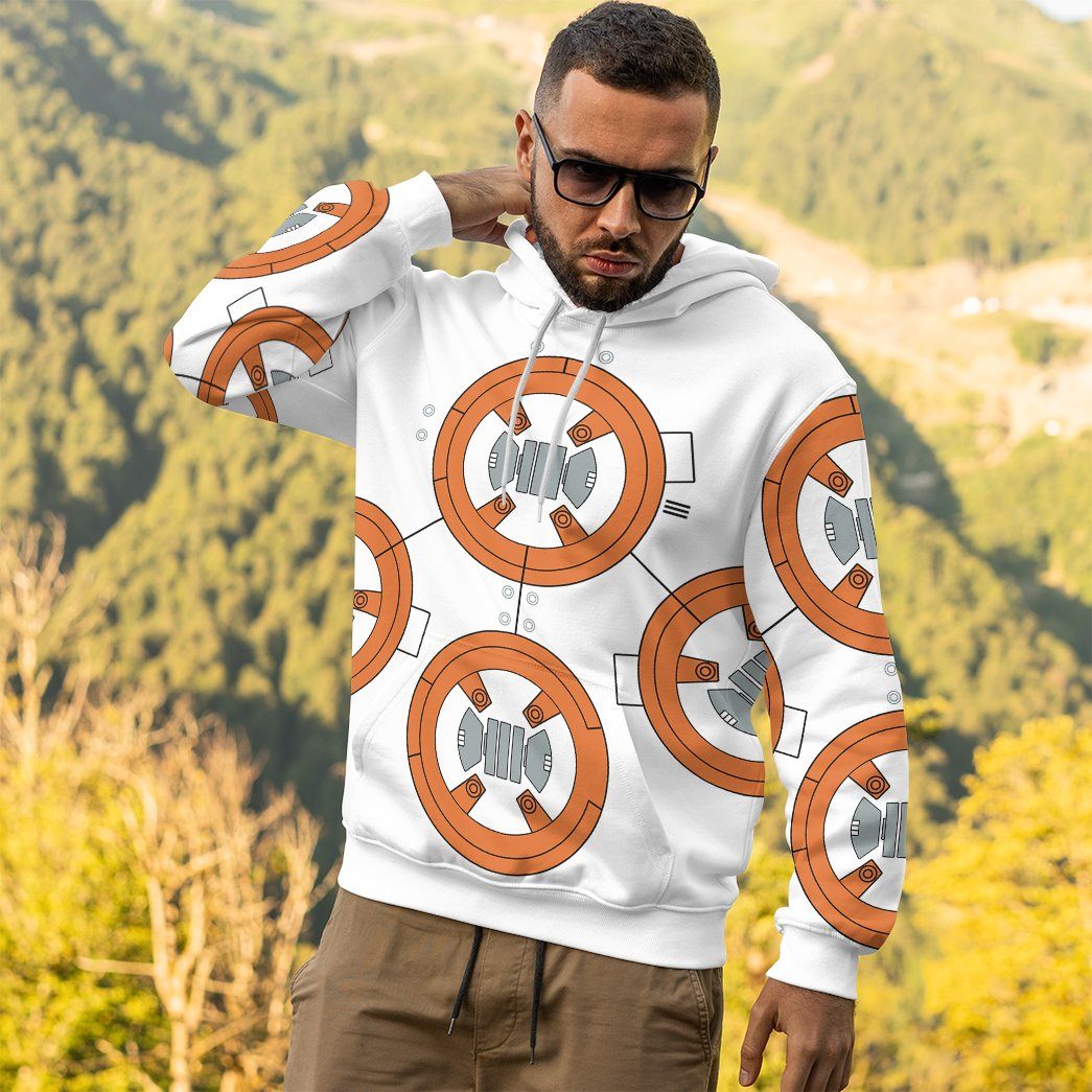 Gearhumans 3D Star Wars BB8 Cosplay Custom Tshirt Hoodie Apparel