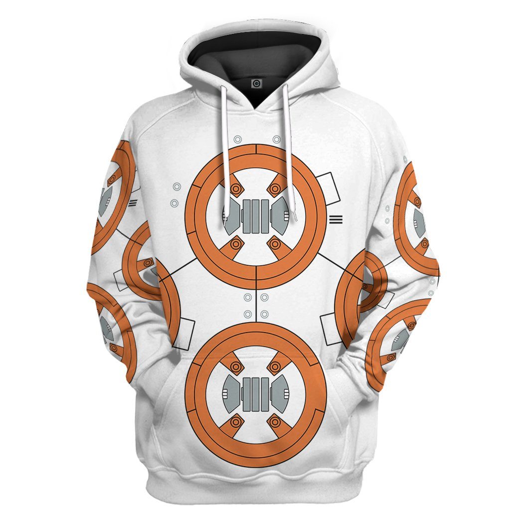 Gearhuman 3D Star Wars BB8 Cosplay Custom Tshirt Hoodie Apparel GK110111 3D Apparel Hoodie S 