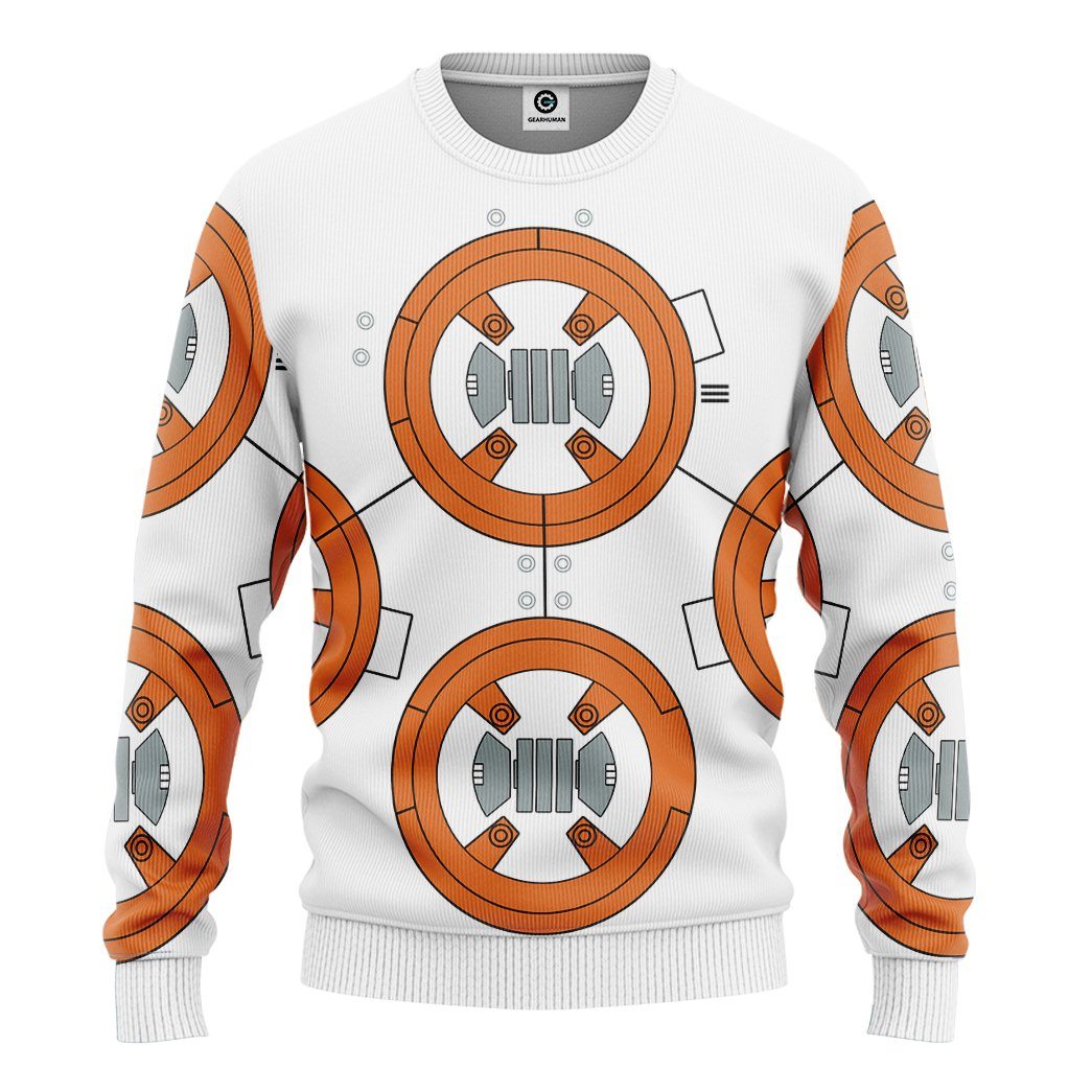 Gearhumans 3D Star Wars BB8 Cosplay Custom Tshirt Hoodie Apparel