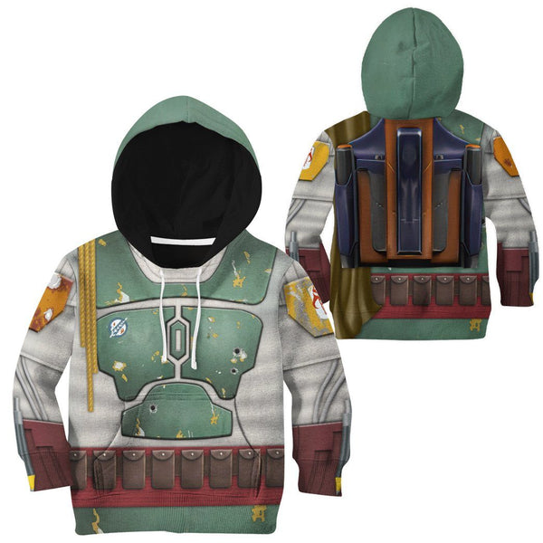 Gearhumans 3D S.W Boba Fett Tshirt Hoodie Apparel Kids
