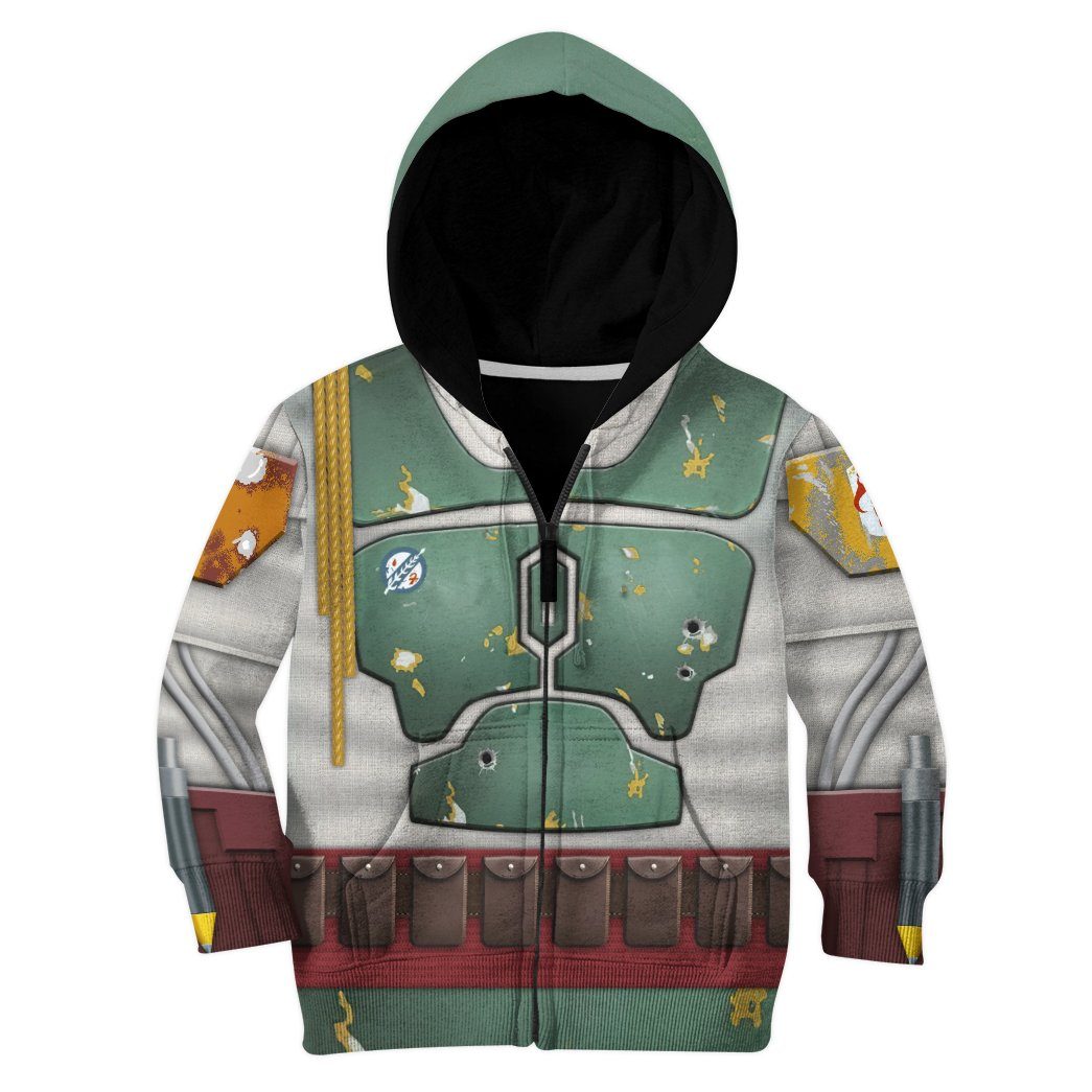 Gearhuman 3D Star Wars Boba Fett Tshirt Hoodie Apparel Kids GB05015 Kid 3D Apparel Zip Hoodie S 