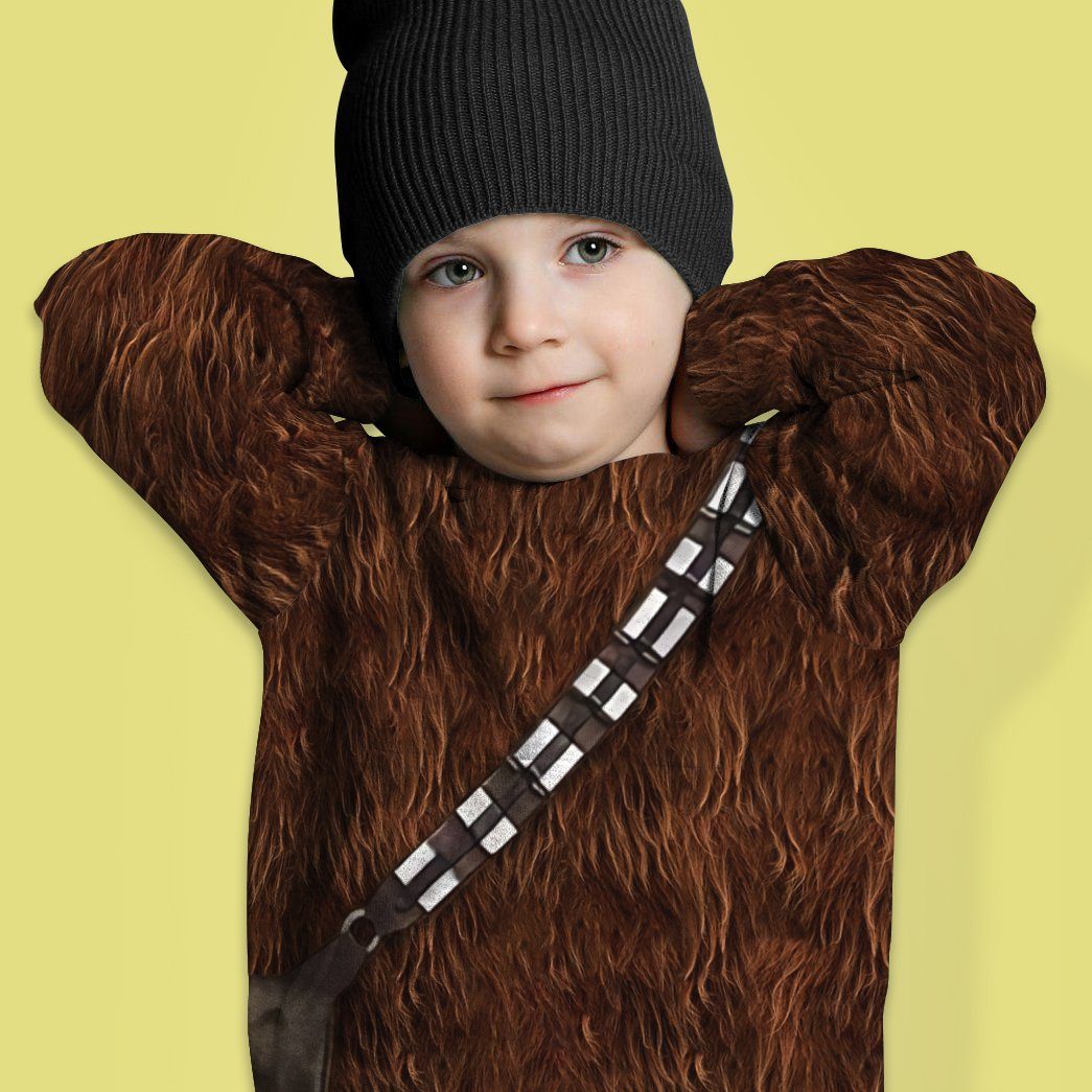Gearhuman 3D Star Wars ChewBacca Set Custom Kid Tshirt Hoodie Appreal GK110122 Kid 3D Apparel 