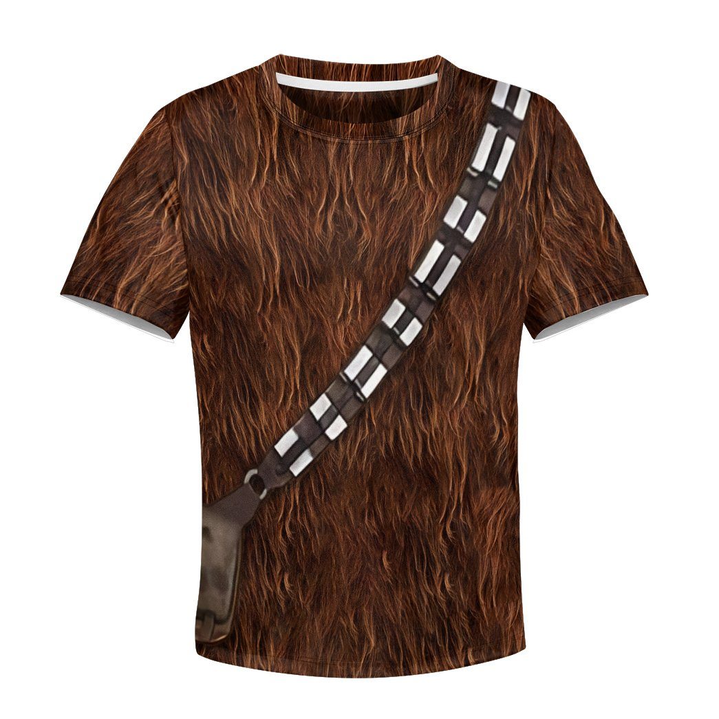 Gearhuman 3D Star Wars ChewBacca Set Custom Kid Tshirt Hoodie Appreal GK110122 Kid 3D Apparel Kid T-Shirt XS 