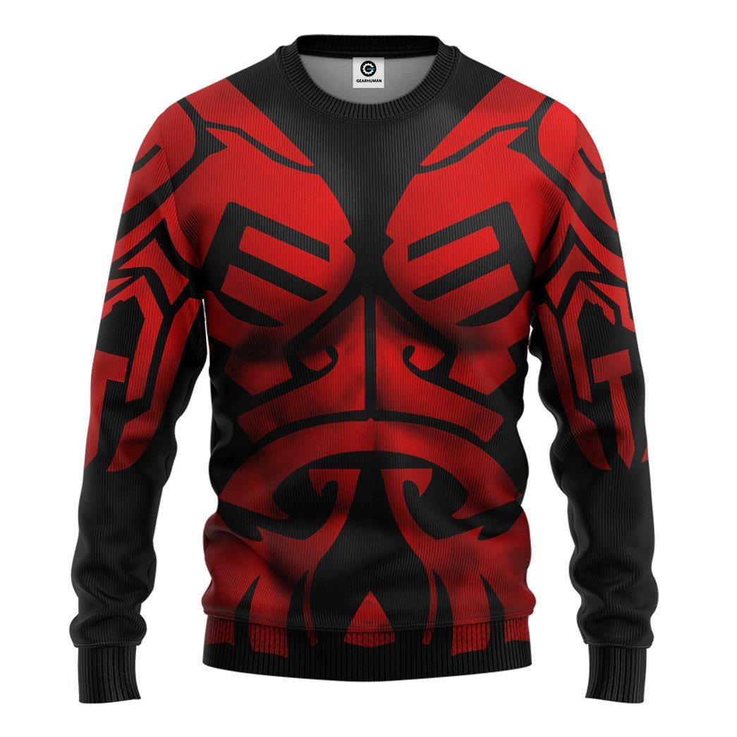 Gearhuman 3D Star Wars Darth Maul Cosplay Custom Tshirt Hoodie Apparel GK190119 3D Apparel Long Sleeve S 