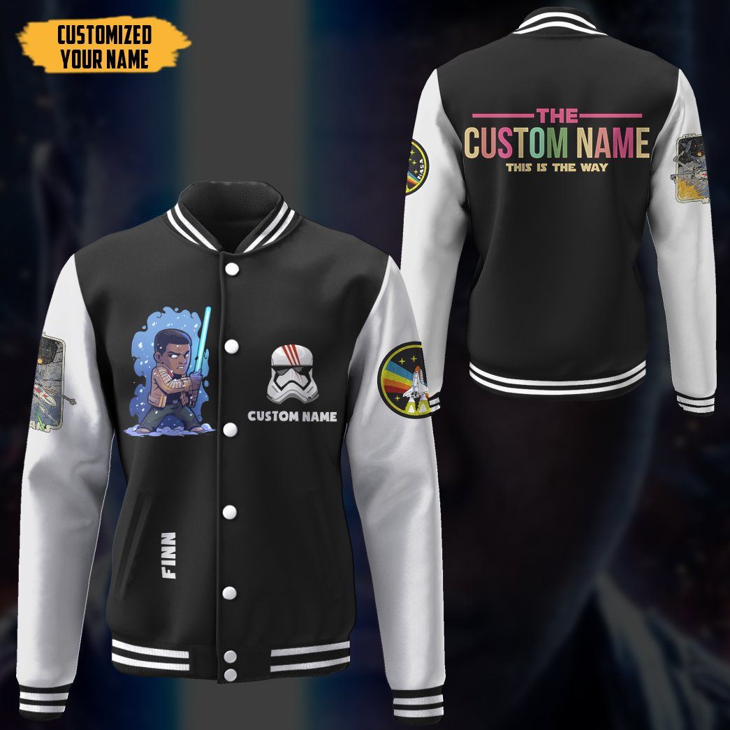 Gearhuman 3D Star Wars Finn Custom Name Baseball Jacket GK210138 Baseball Jacket 