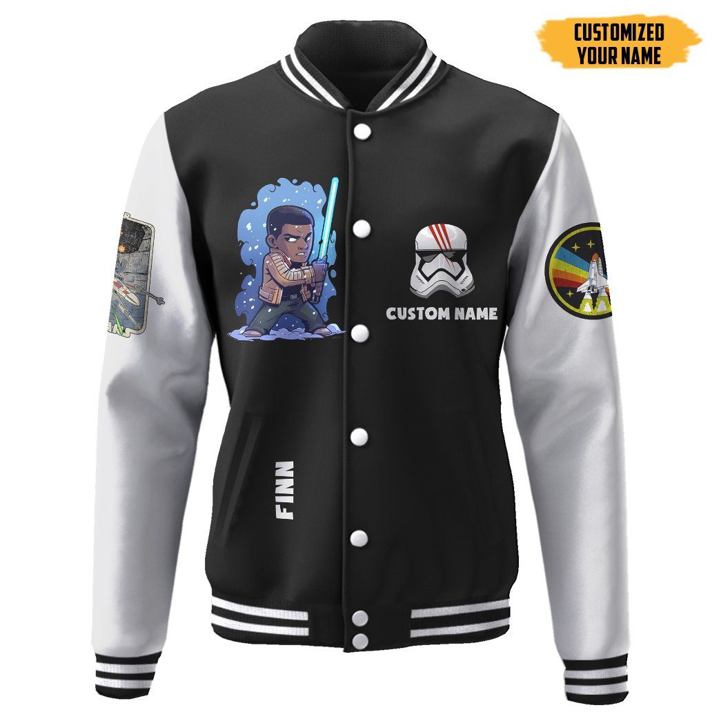 Gearhuman 3D Star Wars Finn Custom Name Baseball Jacket GK210138 Baseball Jacket Baseball Jacket XS 