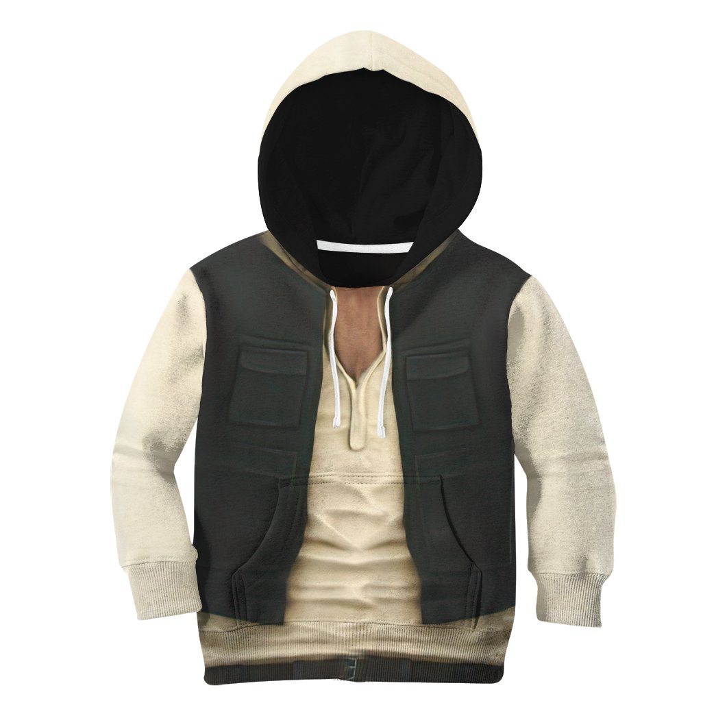 Gearhuman 3D Star Wars Han Solo Set Custom Kid Tshirt Hoodie Appreal GK110121 Kid 3D Apparel Kid Hoodie XS 