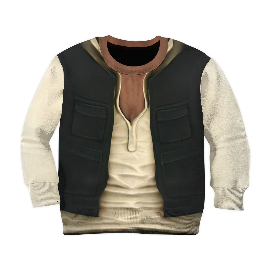 Gearhuman 3D Star Wars Han Solo Set Custom Kid Tshirt Hoodie Appreal GK110121 Kid 3D Apparel Kid Sweatshirt 2XS 