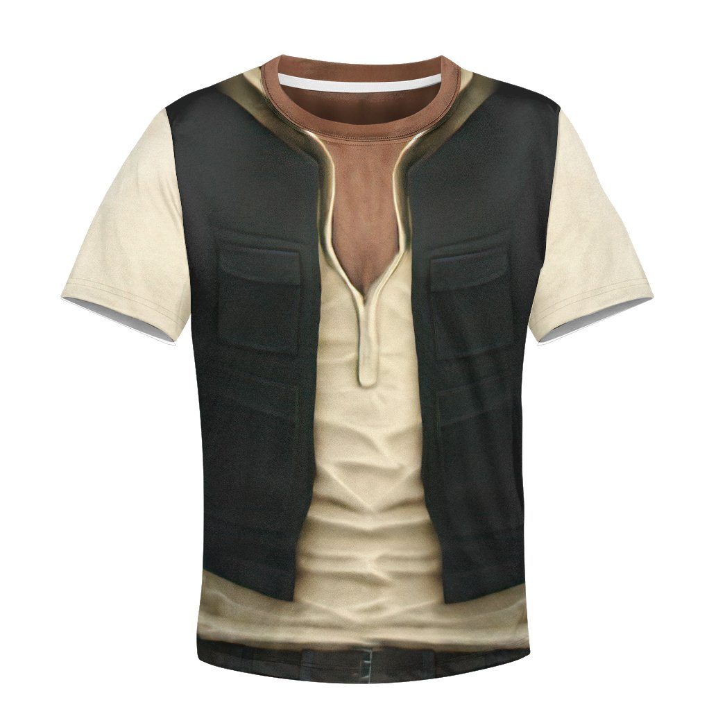 Gearhuman 3D Star Wars Han Solo Set Custom Kid Tshirt Hoodie Appreal GK110121 Kid 3D Apparel Kid T-Shirt XS 