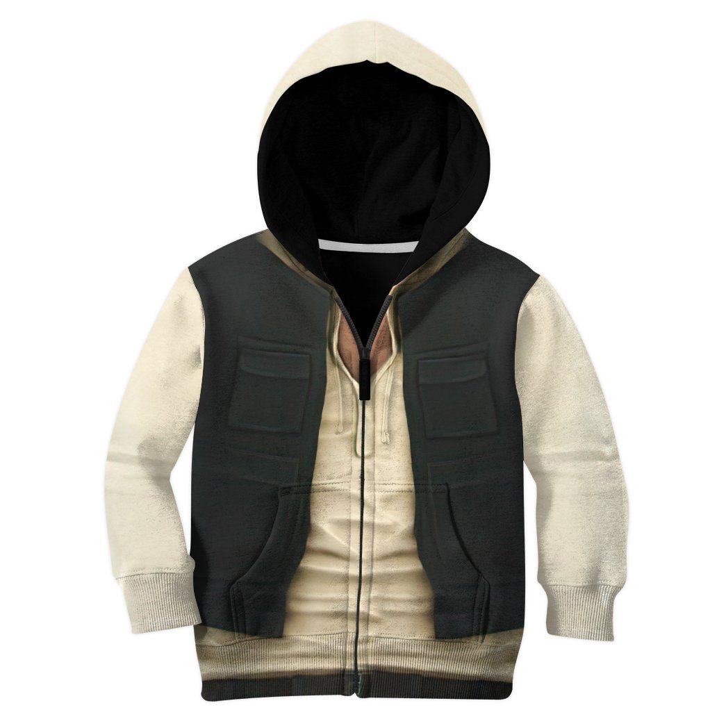 Gearhuman 3D Star Wars Han Solo Set Custom Kid Tshirt Hoodie Appreal GK110121 Kid 3D Apparel Kid Zip Hoodie XS 