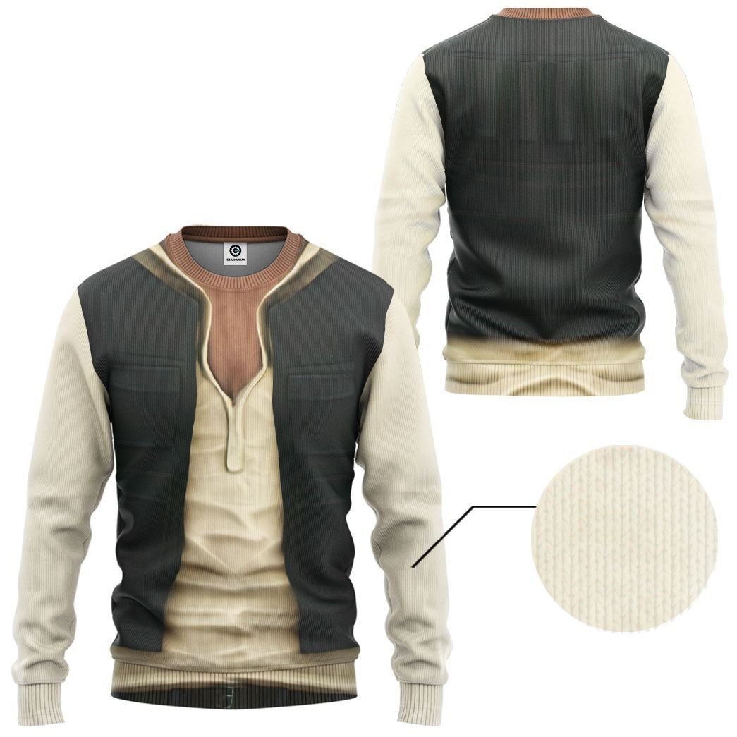 Gearhuman 3D Star Wars Han Solo Set Custom Tshirt Hoodie Appreal CK26112 3D Apparel 