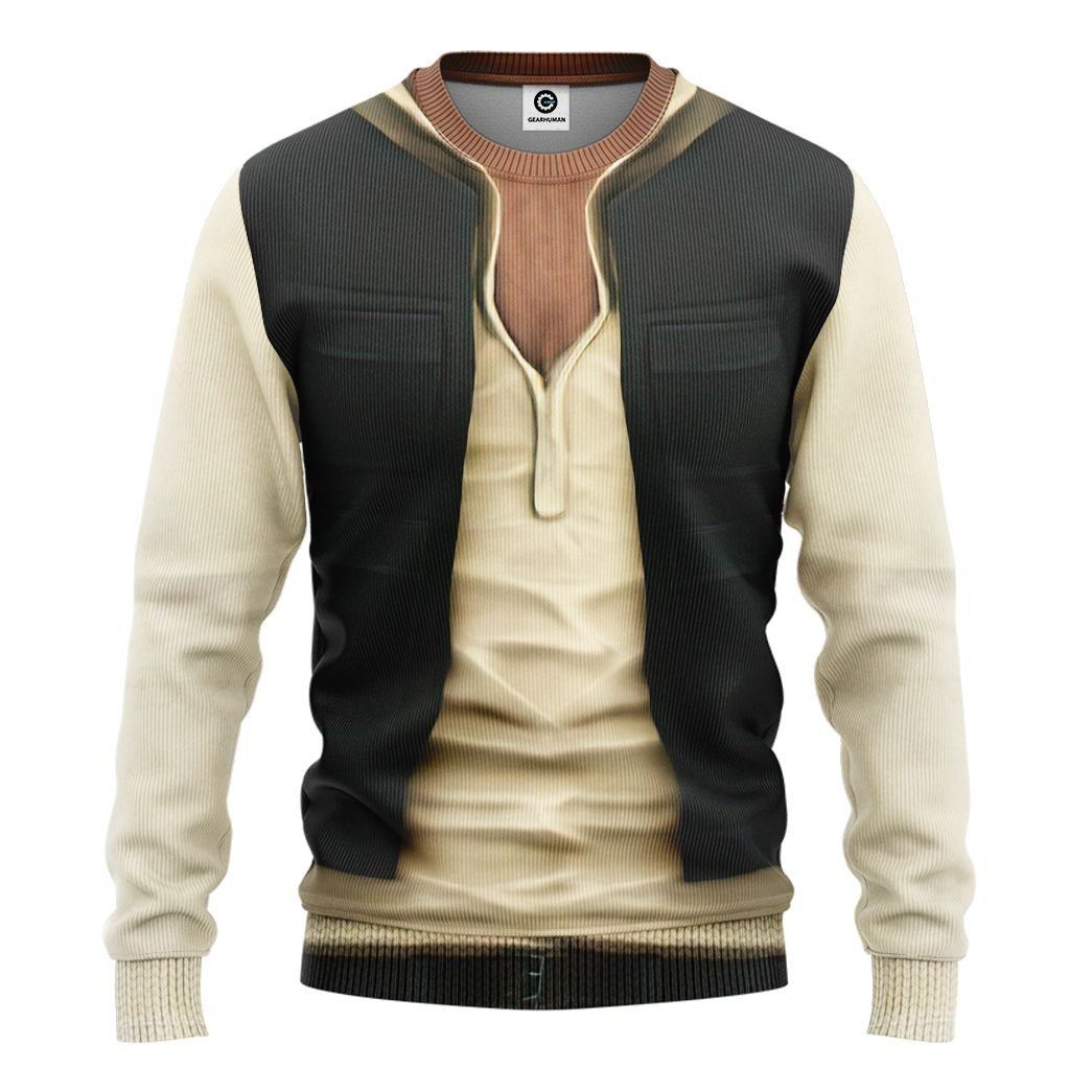 Gearhuman 3D Star Wars Han Solo Set Custom Tshirt Hoodie Appreal CK26112 3D Apparel Long Sleeve S 