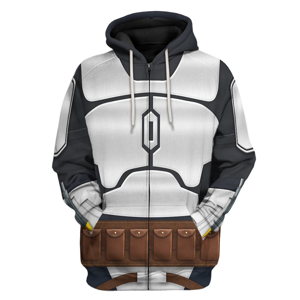 Gearhuman 3D Star Wars Jango Fett Costume Tshirt Hoodie Apparel GK20014 3D Apparel Zip Hoodie S 