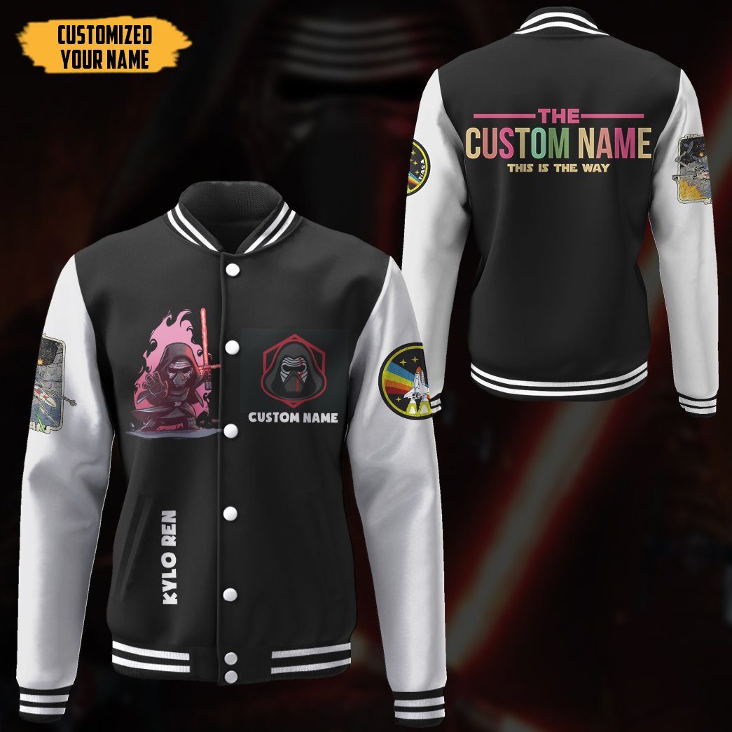 Gearhuman 3D Star Wars Kylo Ren Custom Name Baseball Jacket GK210139 Baseball Jacket 