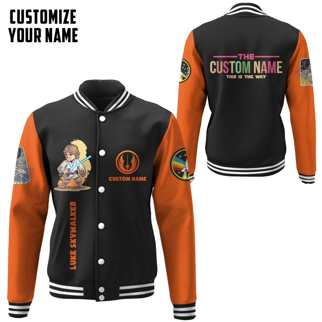 Gearhuman 3D Star Wars Luke Skywalker Custom Name Baseball Jacket GK210119 Baseball Jacket Baseball Jacket XS 